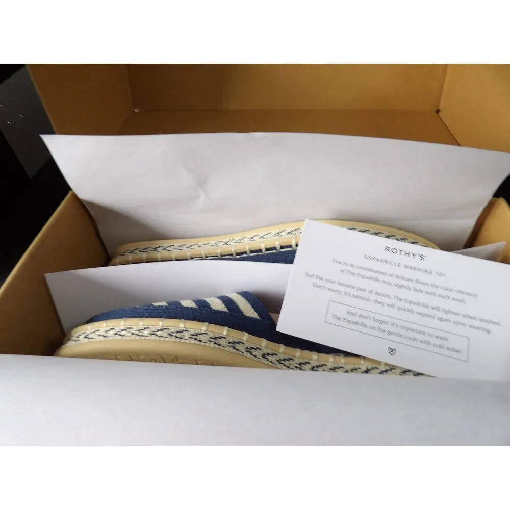 Rothy's Esapadrille- Blue, White (US 8W)